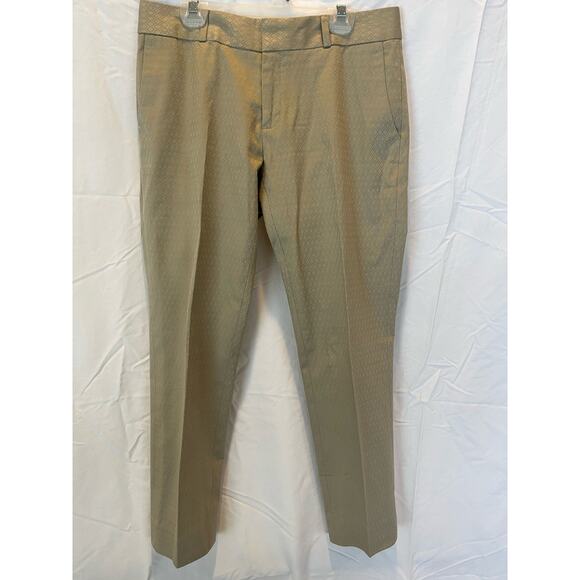 Womens Banana Republic Hampton Pant tan geometric pattern size 2 Business casual - Picture 1 of 7
